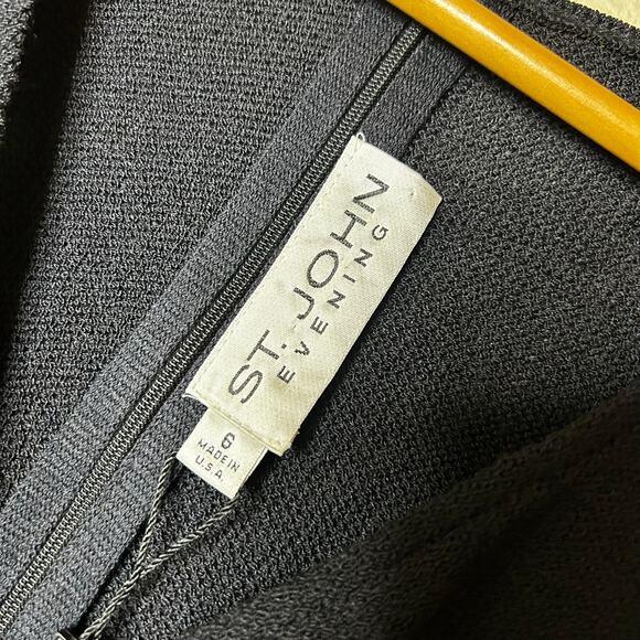 St John NWT Evening Dress Size 6 Black Santana Knit V Neck Formal Evening - Picture 5 of 9